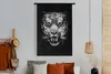 MuchoWow® Wandteppich Wandbehang Tigerkopf vor schwarzem Produktbild-Vorschau 4