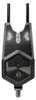 A black fishing bite alarm with white illuminated indicators and buttons. Produktbild-Vorschau