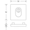 Kernziehschutz Rosette PZ Edelstahl ø 52x12mm außen eckig - Produktbild-Vorschau 2