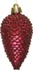 Christbaumschmuck ZAPFEN - Weihnachtsbaumschmuck - bruchfest - glitzernd - H:8cm - weinrot - 6er Set Produktbild-Vorschau