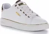 A white Guess sneaker with gold accents is shown against a white background. Produktbild-Vorschau