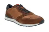A single brown leather and suede sneaker is shown against a white background. Produktbild-Vorschau