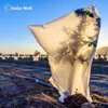 A field of plants covered with white frost protection covers under a clear blue sky. Produktbild-Vorschau
