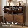 CASABEL Schoenenkast 4 Kleppen, 24 Paar, Retro Stijl, Productafbeelding-voorbeeld 3