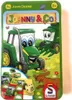 The image shows the front of a game box for 'Johnny & Co.' featuring cartoon tractors, farm animals, and a dog in a grassy field. Produktbild-Vorschau