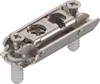 A close-up studio shot of a metal cabinet hinge component. Produktbild-Vorschau
