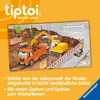 An open book showing a construction site with various vehicles and workers. Podgląd zdjęcia produktu