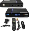 A collage of images showing a satellite receiver and its accessories. Produktbild-Vorschau