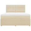 vidaXL Boxspringbett mit Matratze Creme 180x200 cm Stoff Produktbild-Vorschau 4