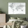 MuchoWow® Wandteppich Wandbehang Weltkarte - Weiß - Grau - Produktbild-Vorschau 4