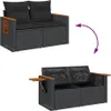 vidaXL Gartensofa mit Kissen 2-Sitzer Schwarz Poly Rattan Produktbild-Vorschau 9