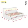 Daybett,Tagesbett(Weiss)Schlafsofa,Nachtkästchen,Bett mit 2 Produktbild-Vorschau 6