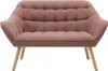 Sofa 2-Sitzer & Sessel - melierter Stoff - Rosa - CASERTA Produktbild-Vorschau 4