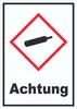 Schild Gasflasche Gas unter Druck Achtung hochkant A5 Produktbild-Vorschau 1