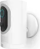 A white smart security camera mounted on a white circular base against a white background. Produktbild-Vorschau