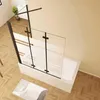 AICA 130cmx140cm Badewannenaufsatz Schwarz mit Blickdichten Produktbild-Vorschau 2