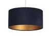 Stilvolle Pendelleuchte Blau Gold Stoff in Velours Optik Produktbild-Vorschau 2