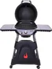 A black gas grill with the lid open, displayed on a white background. Produktbild-Vorschau