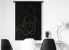 MuchoWow® Wandteppich Wandbehang Frau - Schwarz - Gold - Produktbild-Vorschau 4