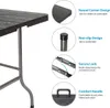 Close-up views of a folding table's features with descriptive text. Produktbild-Vorschau