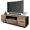 A TV stand with a TV on it, and decorative items. Produktbild-Vorschau