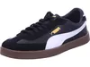 A single black Puma shoe with white and gold accents on a white background. Voir les images du produit