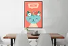 MuchoWow® Gerahmtes Poster Katze - Blumen - Blau 60x90 cm - Produktbild-Vorschau 2