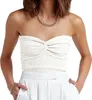 ASKSA Damen Tube Top Y2K Gerippt Knit Tops Twist Knot Produktbild-Vorschau 1