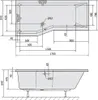 Raumsparwanne Versys 170x85/70cm mit Styroporträger und Produktbild-Vorschau 2