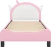 Bedframe voor kinderen met hoofdbord Roze 80 x 160 cm PU Productafbeelding-voorbeeld 5