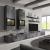A modern living room with a wall-mounted entertainment unit and fireplaces. Náhled obrázku produktu