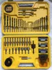 A yellow Dewalt drill bit and accessory set is laid out in its case. Náhled obrázku produktu