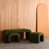 sweeek - Bank und Satzhocker Bouclé - Khaki Produktbild-Vorschau 5