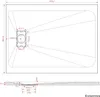 SMC Duschwanne 120x90cm weiß Steinoptik mit Ablaufgarnitur Produktbild-Vorschau 3