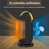 A portable electric heater is shown with animated representations of heat and airflow. Anteprima dell’immagine prodotto
