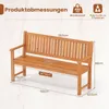 Ławka ogrodowa COSTWAY z drewna, 3-osobowa, odporna na Podgląd zdjęcia produktu 3