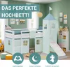 Homestyle4u Hochbett 90x200 Kinder Weiß Rutsche Set mit Produktbild-Vorschau 2