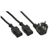 InLine Netz-Y-Kabel, 1x Schutzkontakt ST zu 2x Kaltgeräte Produktbild-Vorschau 3