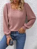 ASKSA Damen Langarmshirt Square Neck Casual Elegant Produktbild-Vorschau 2