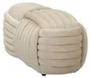 Design-Sitzbank Samt Flechtoptik 90x45x45 cm Creme Mauro Produktbild-Vorschau 3