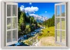 Leinwandbild Blick aus dem Fenster Berge Natur Landschaft Produktbild-Vorschau 3