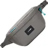 A gray sling bag with blue accents, shown against a white background. Voir les images du produit