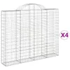 vidaXL Gabionen mit Hochbogen 4 Stk. 200x30x160/180cm Produktbild-Vorschau 3