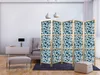 Paravento giapponese Fiori 225x172 cm 5 pezzi blu Anteprima dell’immagine prodotto 2