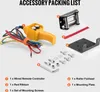 An accessory packing list for a winch, showing all the included parts. Voir les images du produit