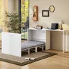 Klappbett 90x200 cm mit drehbarem Schreibtisch & Matratze, Produktbild-Vorschau 2