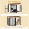 Jaula para perros grande, de metal y madera, 110 cm de Vista previa de la imagen del producto 5