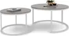Two round coffee tables of different sizes on a white background. Voir les images du produit