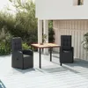 vidaXL 3-tlg. Garten-Essgruppe Schwarz Poly Rattan & Produktbild-Vorschau 11