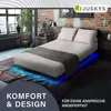 Kovová posteľ Juskys Palamos 140x200 cm s roštom a LED Náhľad obrázku produktu 13